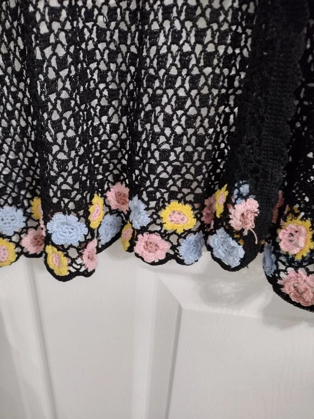 Resporte Crochet Floral Cardigan S/M Boho Sheer Knit Lightweight Top - Picture 4 of 10